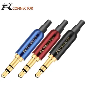 10Pcs Jack 3.5Mm R Connector 3Pole Gold-Plated Stereo 3.5Mm Jack Diy Earphone Adapter With Tail Plug