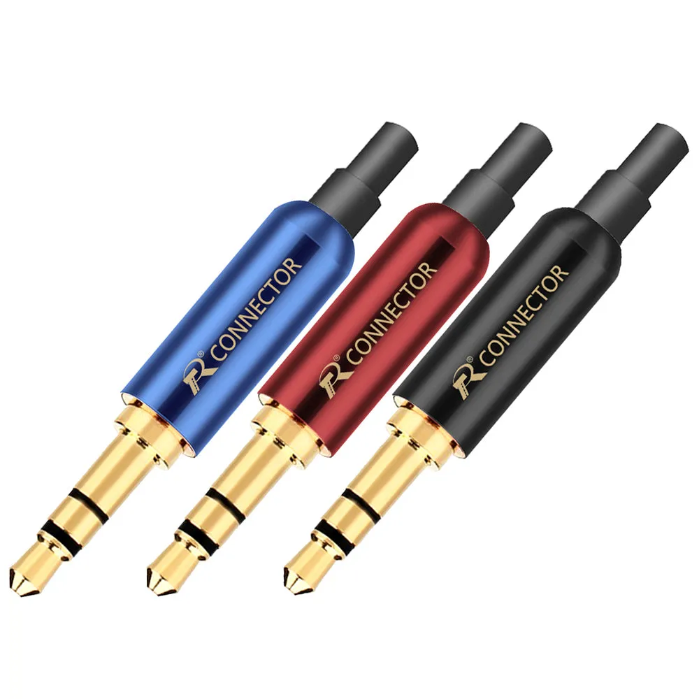 10Pcs Jack 3.5Mm R Connector 3Pole Gold-Plated Stereo 3.5Mm Jack Diy Earphone Adapter With Tail Plug