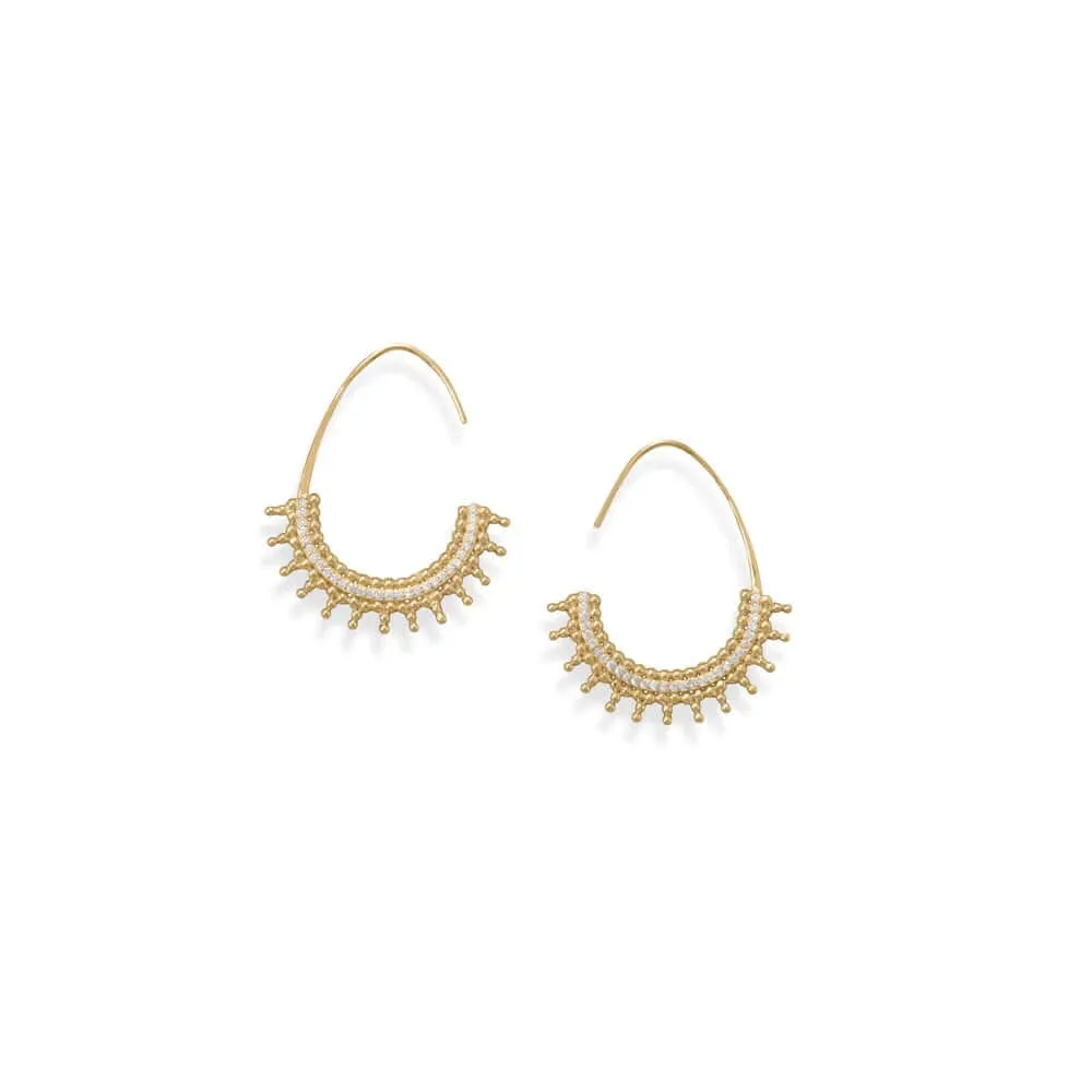 14 Karat Gold Plated Beaded Earrings- M H W ACCESSORIES