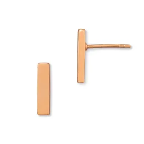 14 Karat Rose Gold Plated Bar Earrings-M H W ACCESSORIES