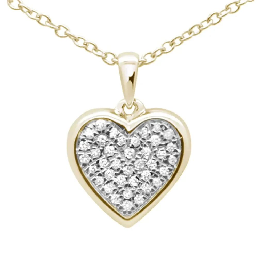 14K Gold Diamond Heart Pendant Necklace -M H W ACCESSORIES