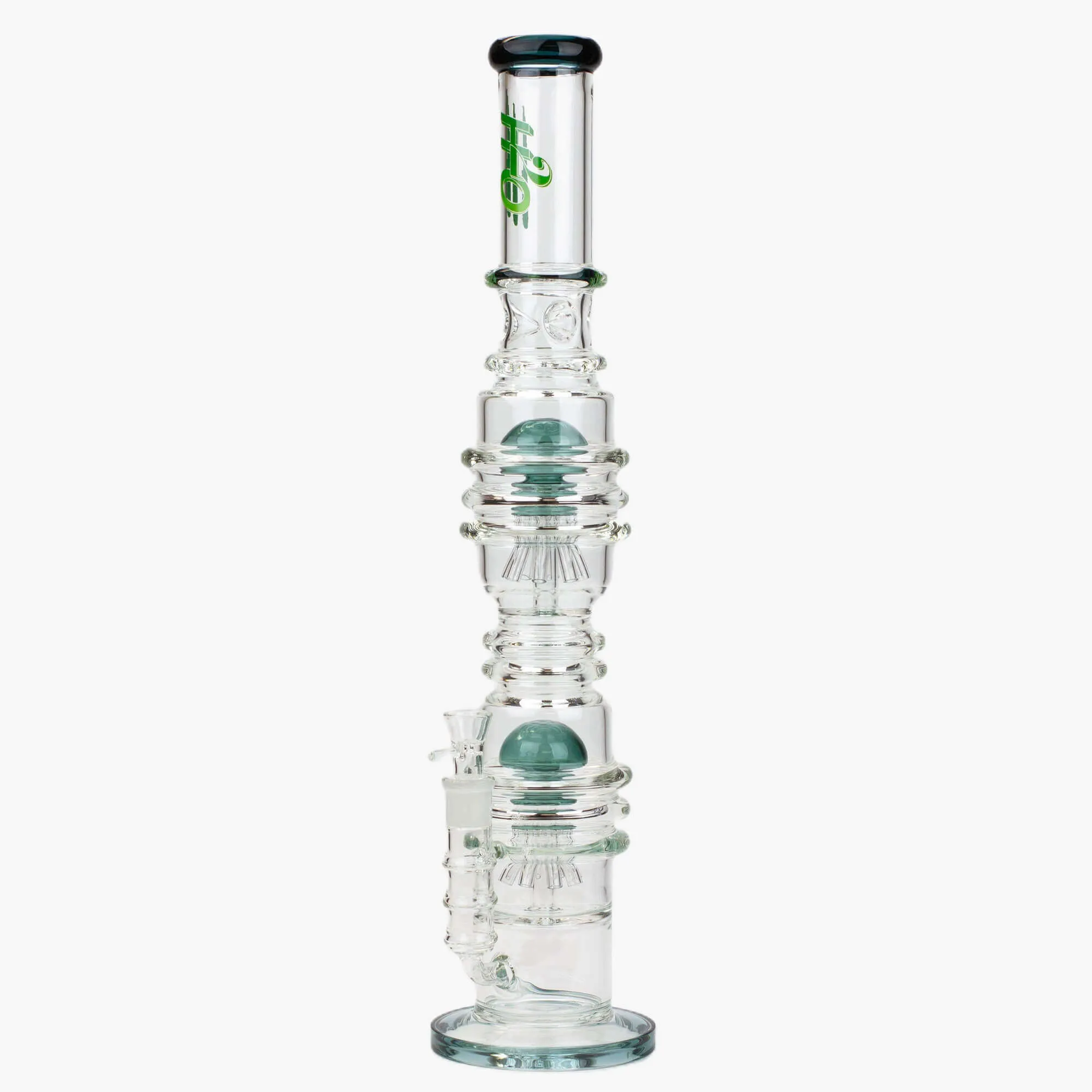 21" H2O Dual Percolator Glass Water Bong