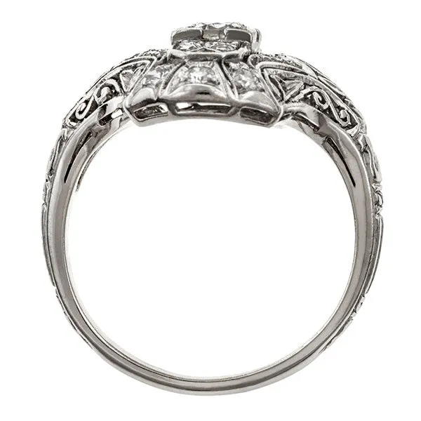 Art Deco Dinner Ring, Old European 0.20ct.