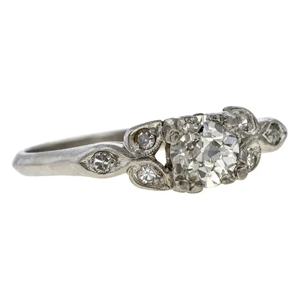 Art Deco Engagement Ring, Old European Diamond 0.40ct.