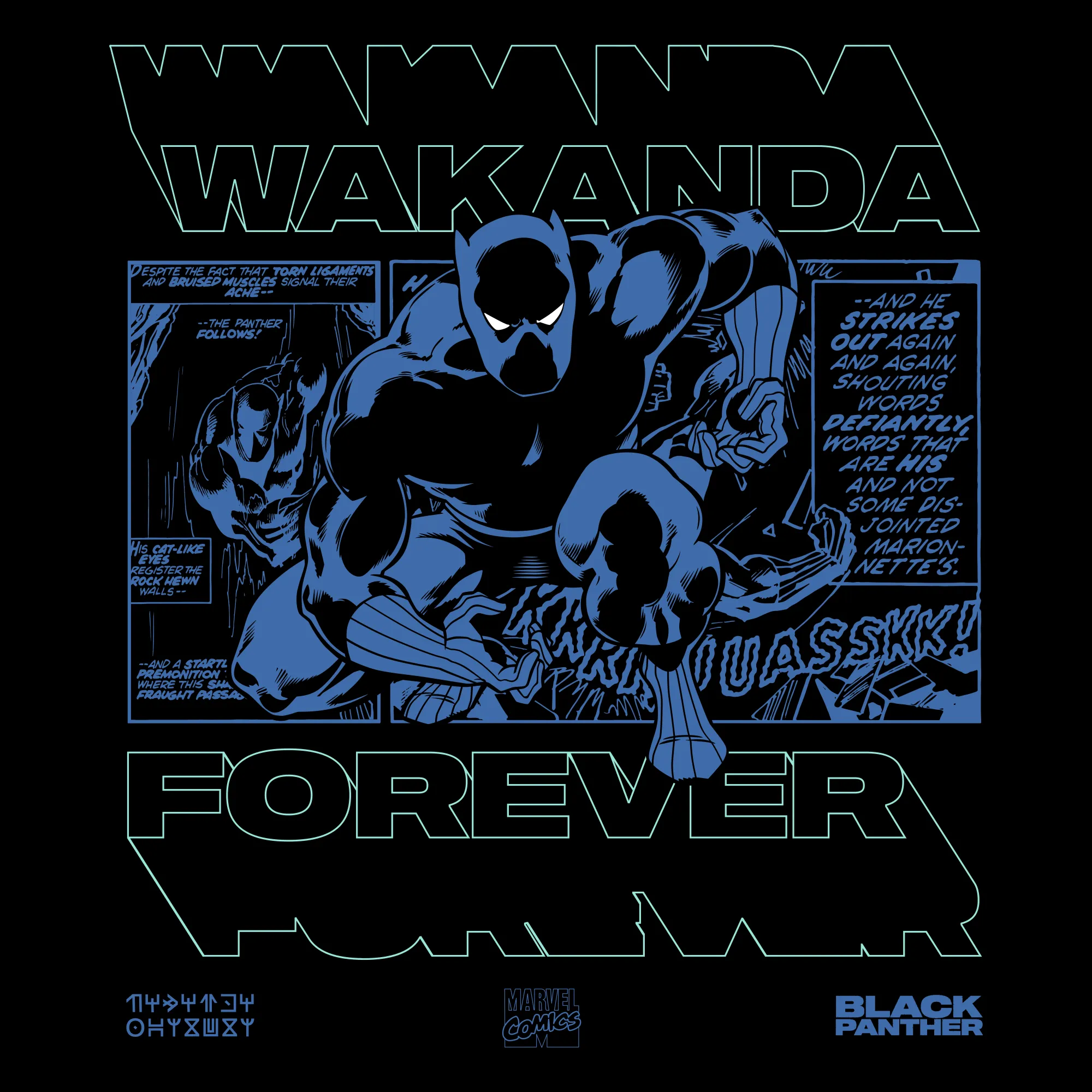 Black Panther - Wakanda Forever Panels Tee