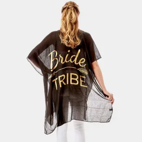 Bride Tribe' Solid Lettering Cover Up Poncho-M H W ACCESSORIES