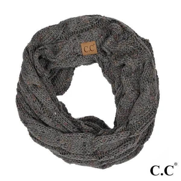 C. C Cable Knit Confetti Scarf