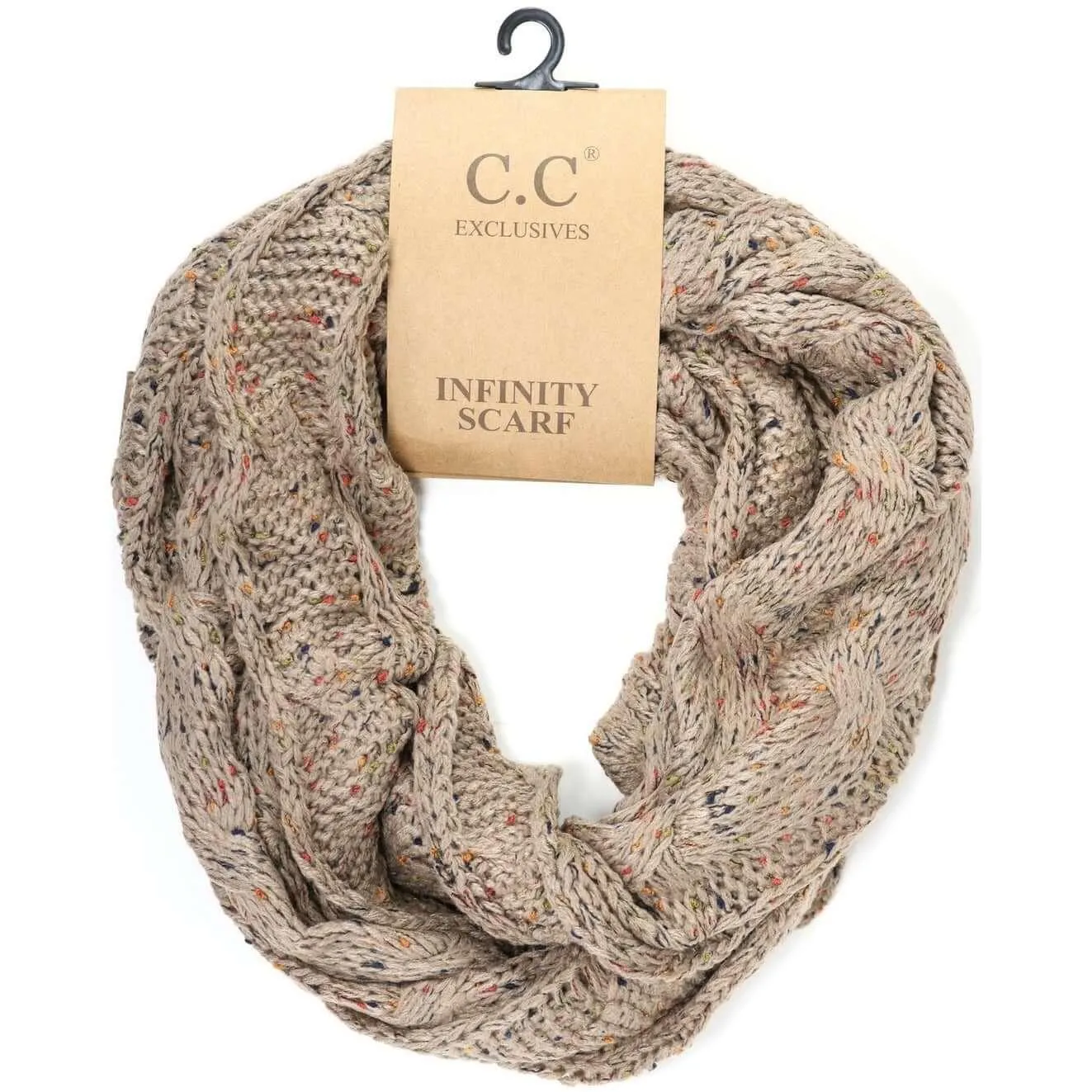 C. C Cable Knit Confetti Scarf