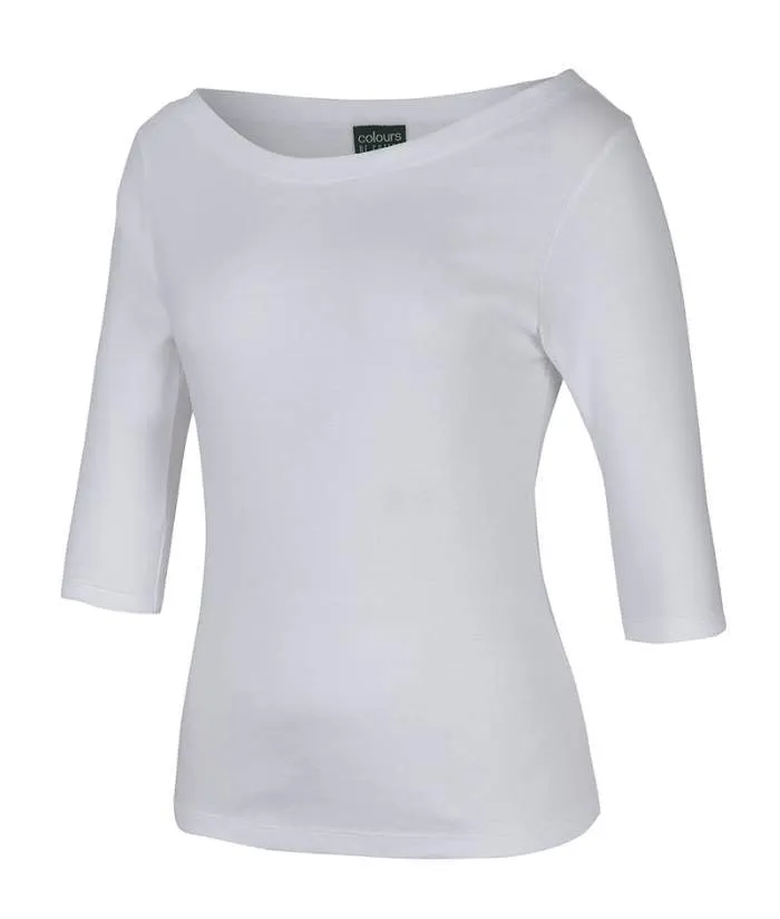 C of C Ladies 3/4 Sleeve Boat Neck Tee