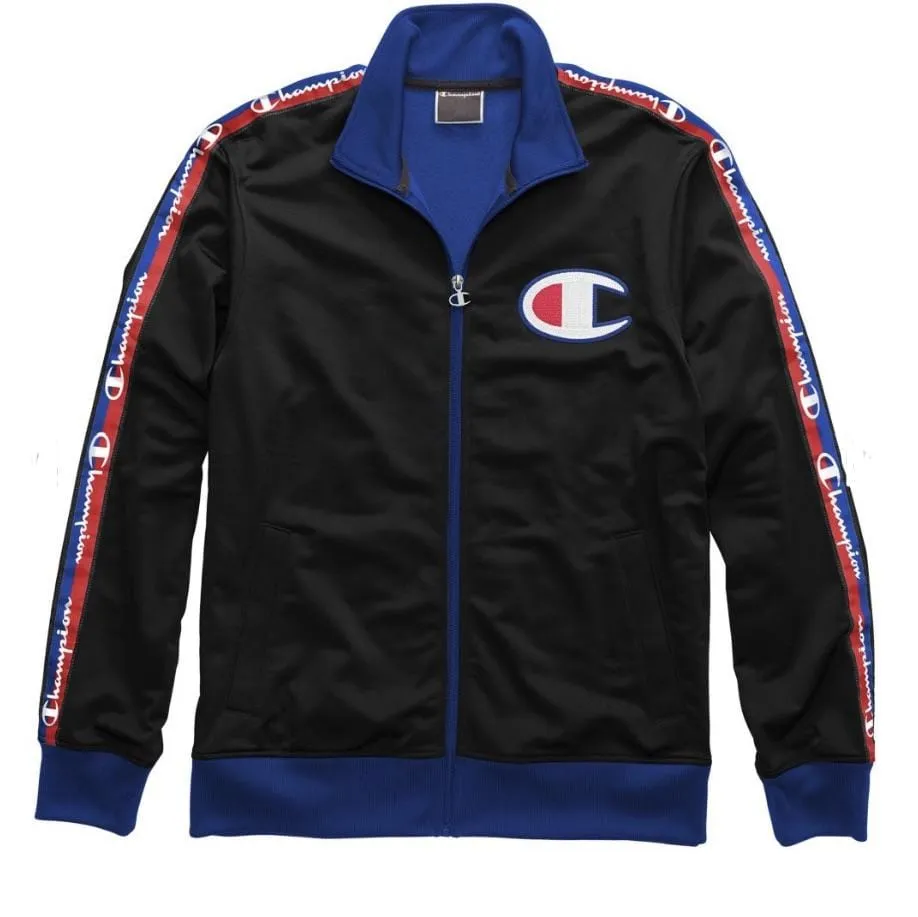 CHAMPION TRACK JACKET BLACK/SURF