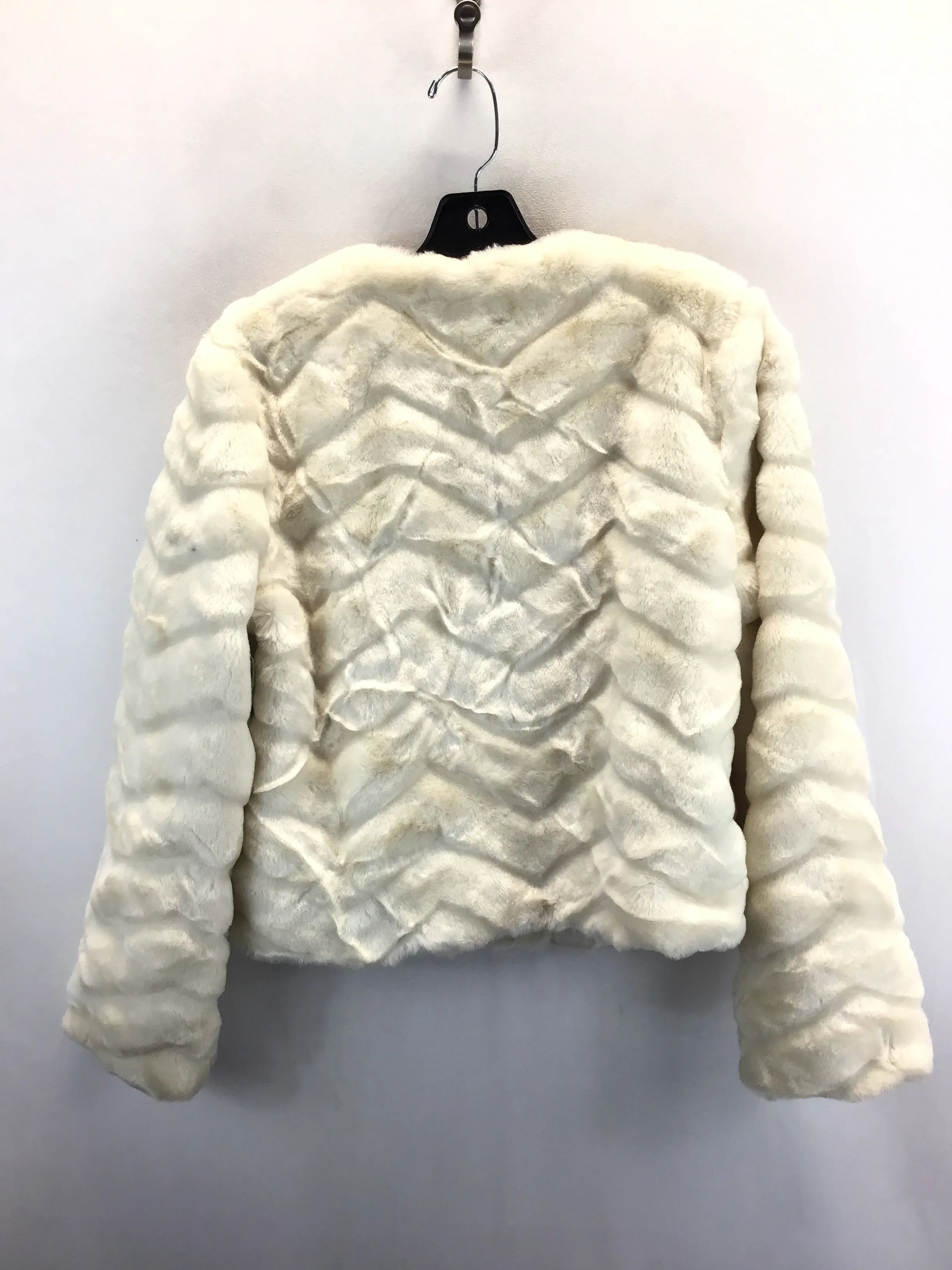 Coat Faux Fur & Sherpa By Forever 21 In Cream, Size: M