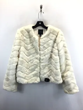 Coat Faux Fur & Sherpa By Forever 21 In Cream, Size: M