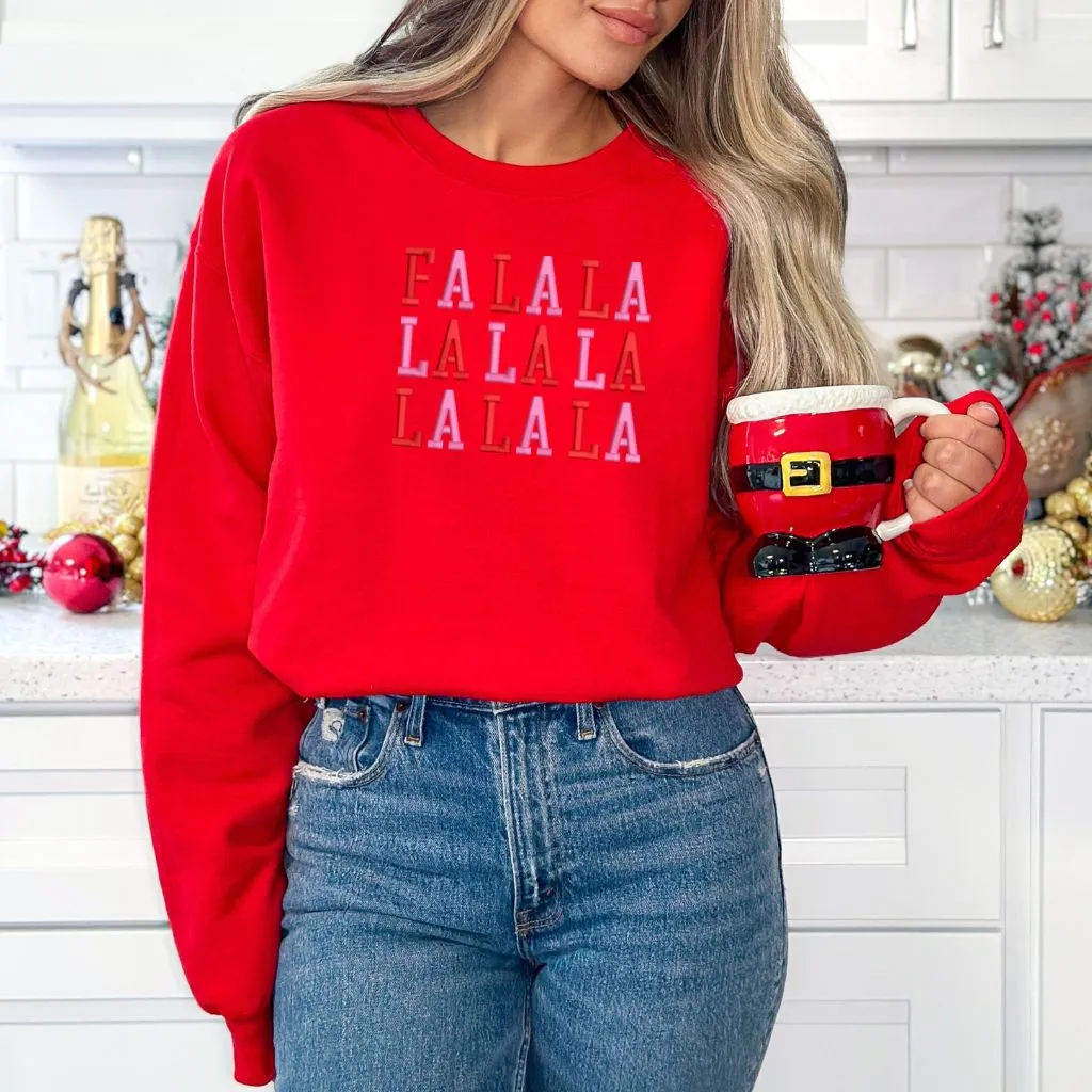 Fa La La Pink Christmas Unisex Oversized Sweatshirt