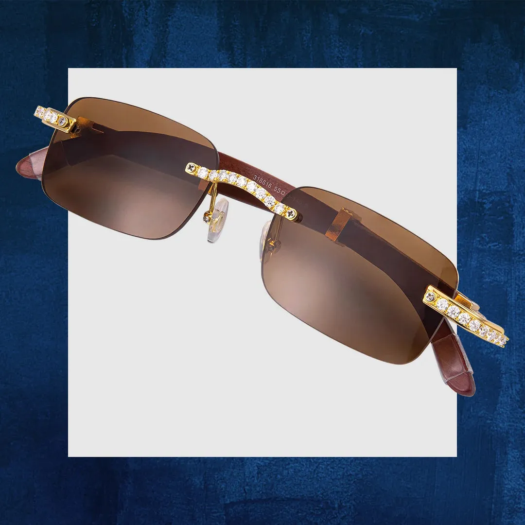 Fashion Rimless Woody Sunglasses