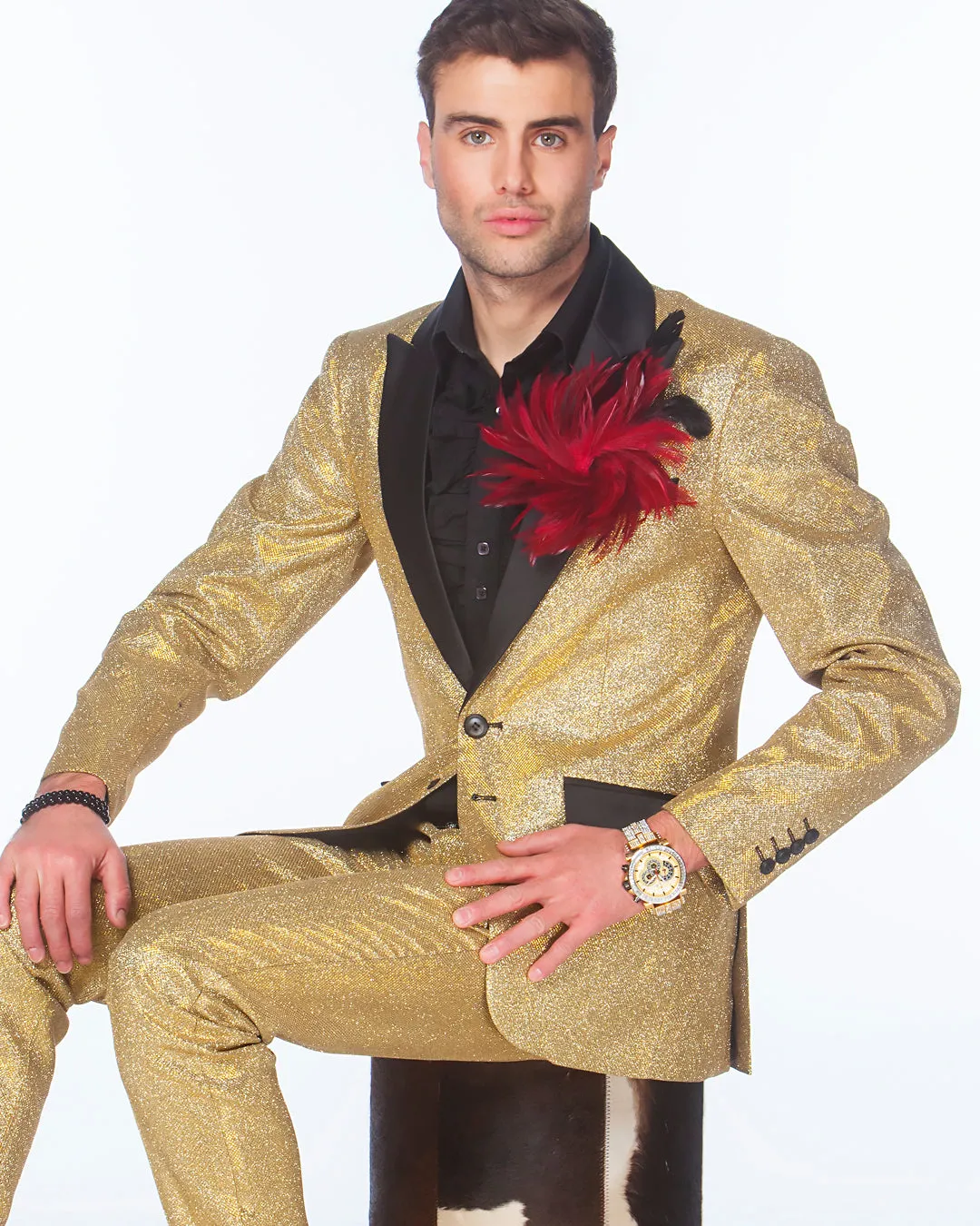 Fashion Suit - Cello Gold - Gold Prom Suit - 2020 - Fashion