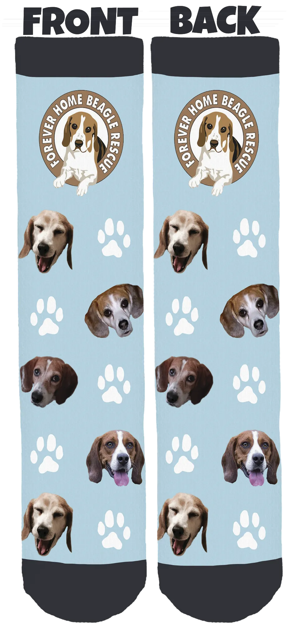 Forever Home Beagle Rescue Crew Socks