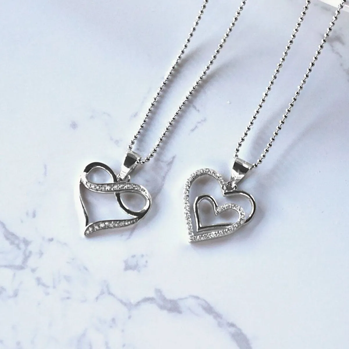 Forever Love CZ Heart and Infinity Pendant