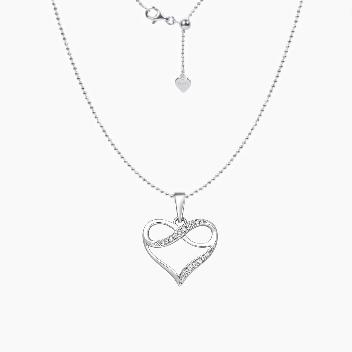 Forever Love CZ Heart and Infinity Pendant