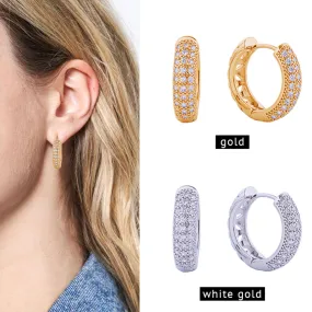 Gold Plated Huggie Hoop Earrings-M H W ACCESSORIES