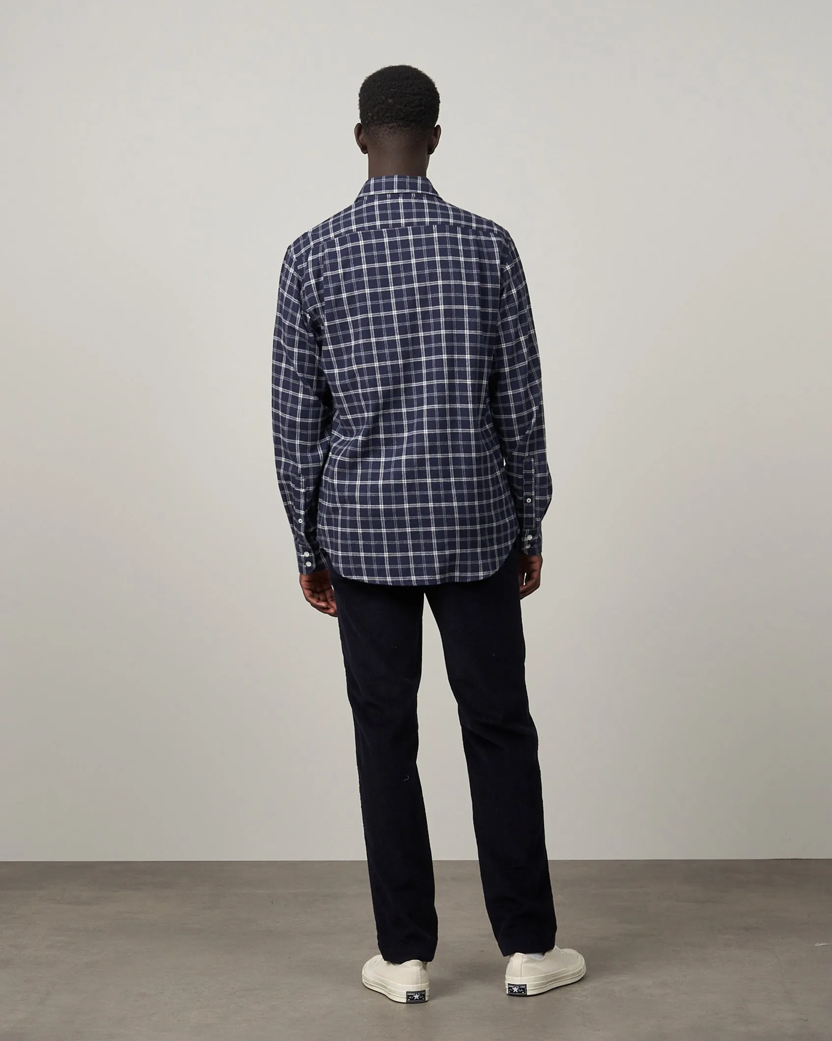 Hartford Jack Small Navy Check Shirt