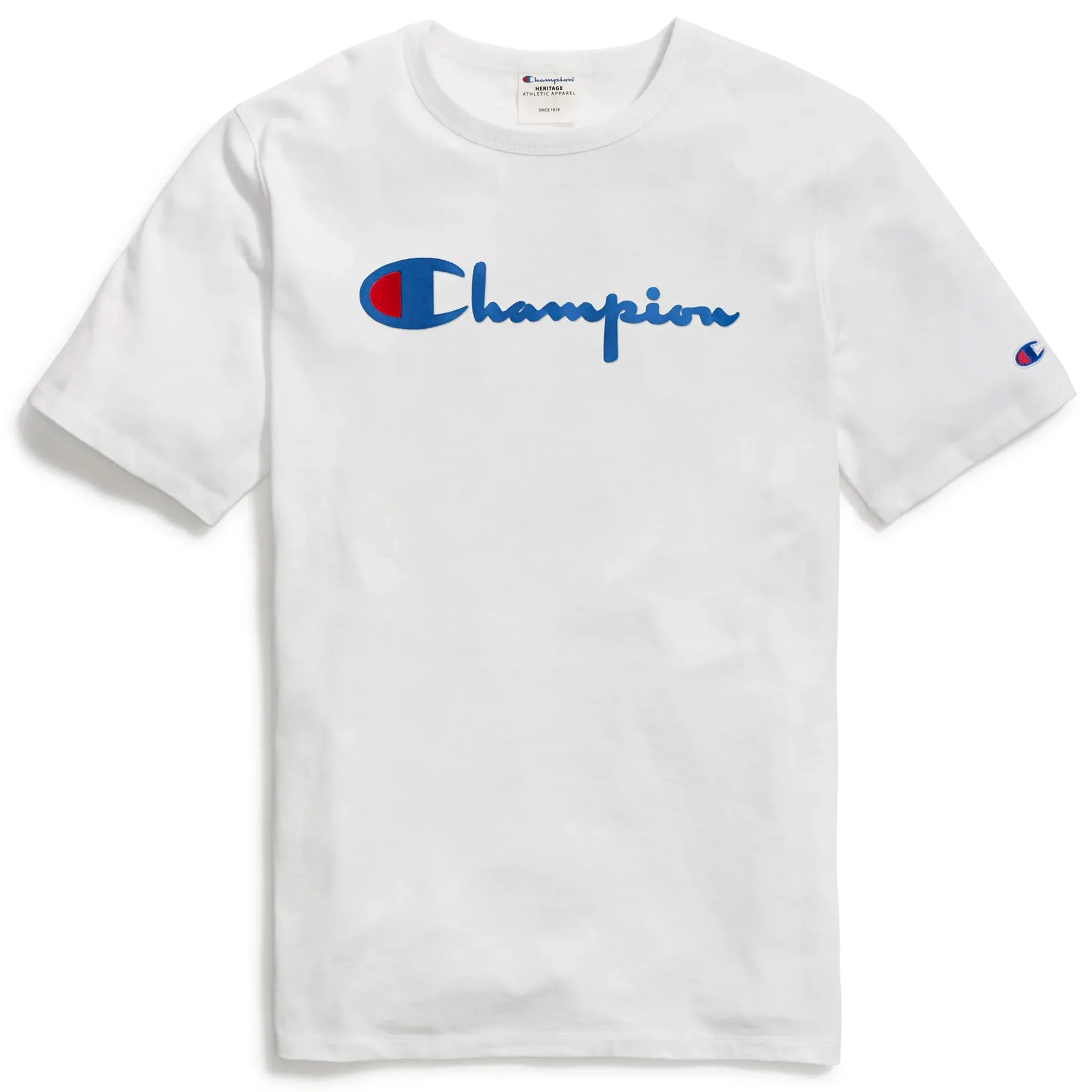 Heritage Flock script logo tee (White)