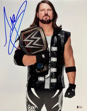 Highspots - AJ Styles "WWE Champion Promo" Hand Signed 11x14 *Inc COA*