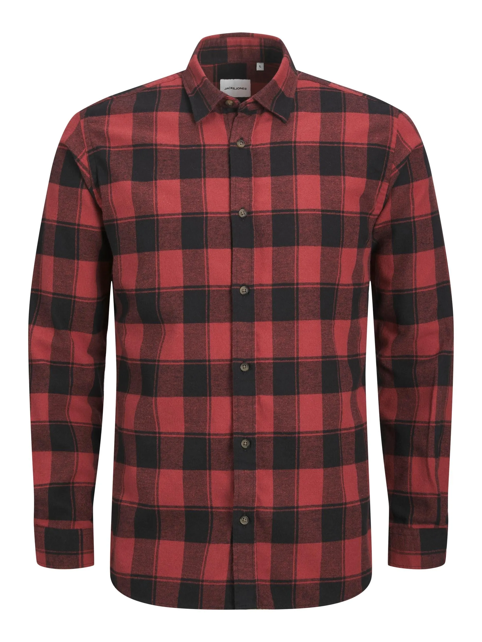 Jack & Jones Buffalo Check Shirt-BRICK RED