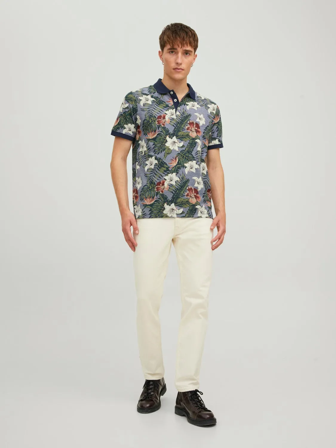 Jack & Jones Men's TROPICANA Hawaiian Polo Shirt