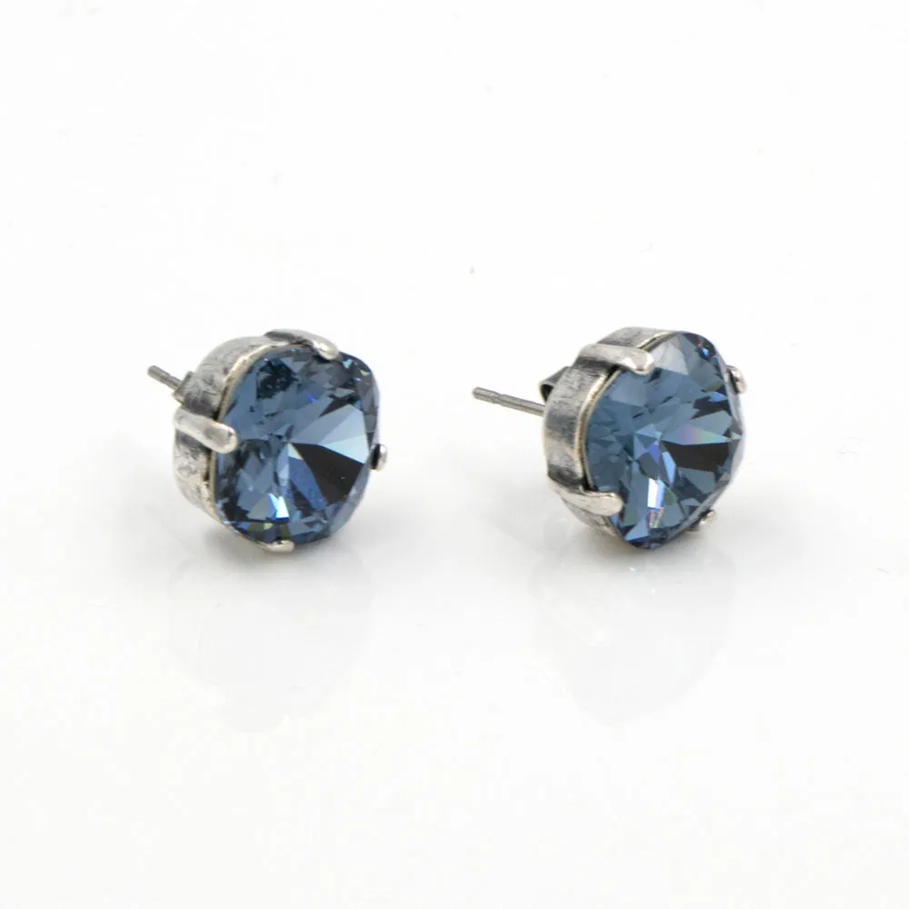 La Vie Parisienne Montana Sapphire Stud Earrings Silver