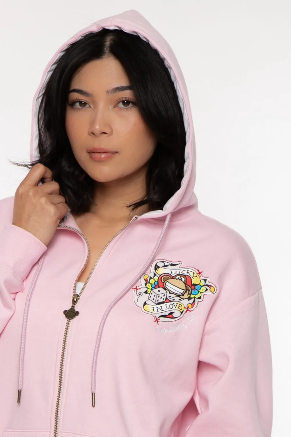 Lucky - Bobby Jack Oversized Premium Zip Hoodie - Pink