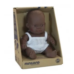 21cm Miniland Doll - Authentic Anatomically Correct African Baby Doll