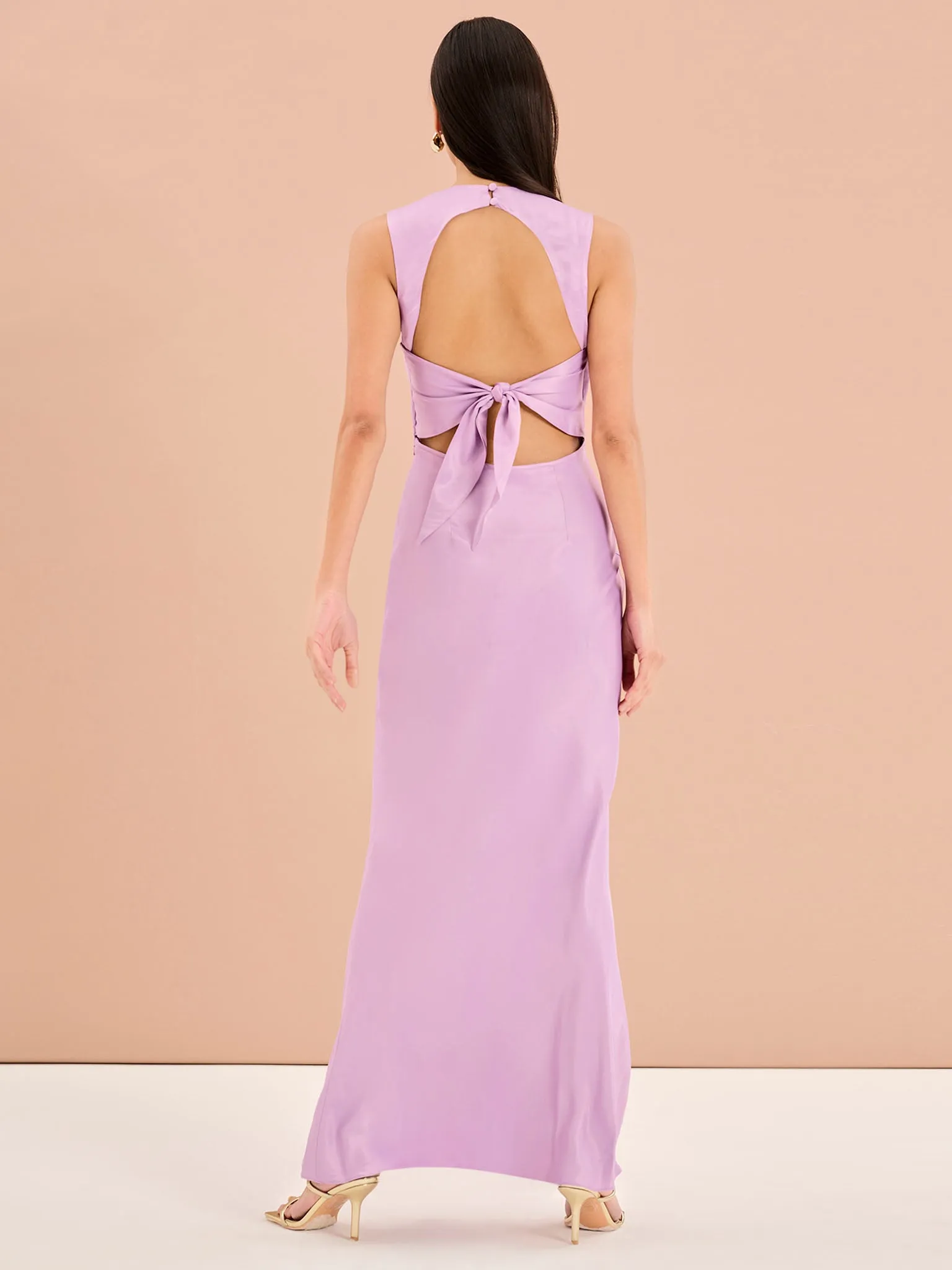 Nova Tie Back Dress in Lilac