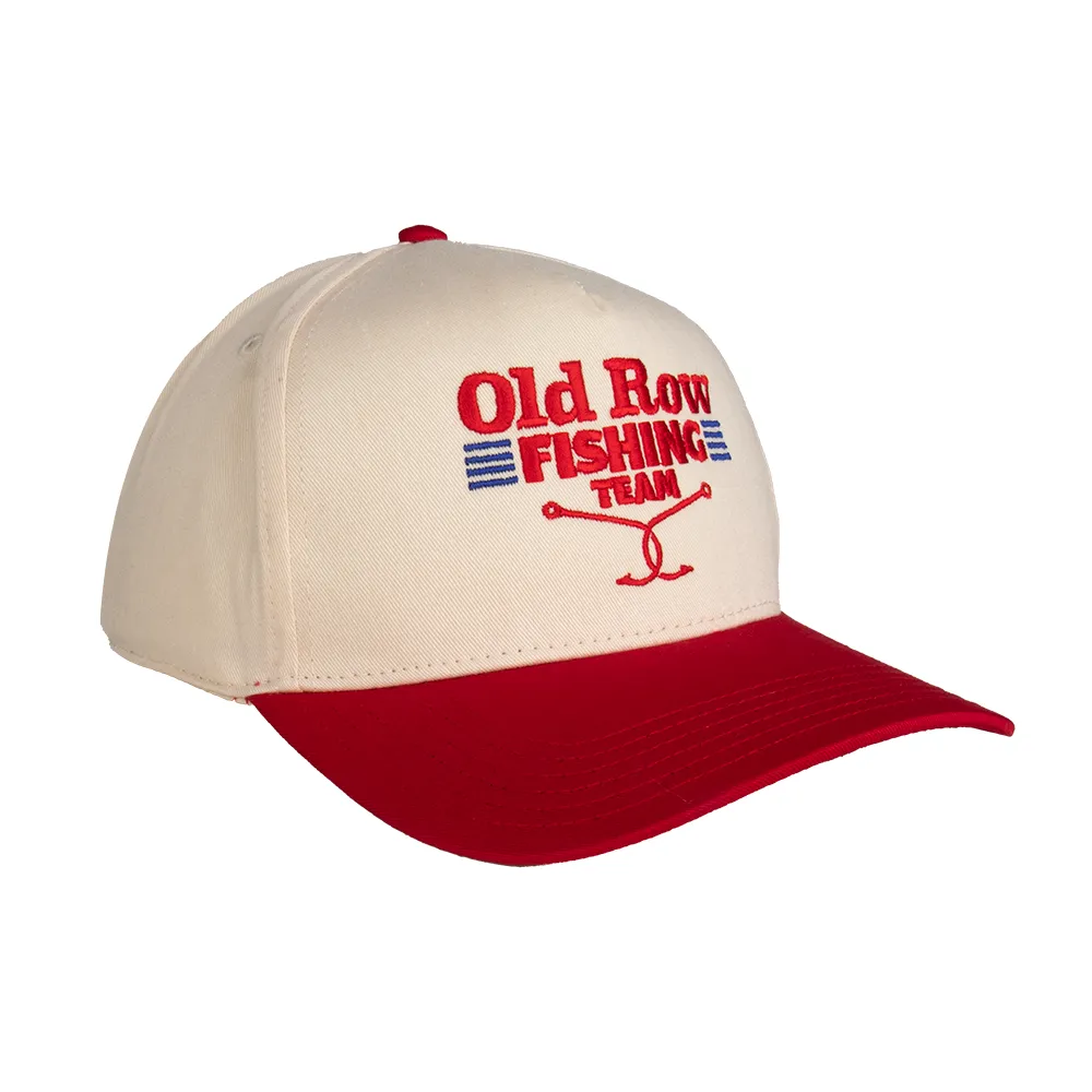 Vintage-Style Old Row Fishing Team Baseball Cap with Adjustable Strap