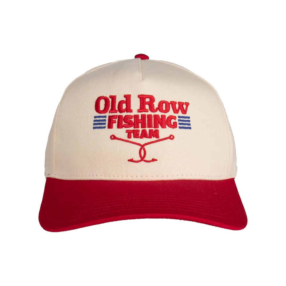 Vintage-Style Old Row Fishing Team Baseball Cap with Adjustable Strap