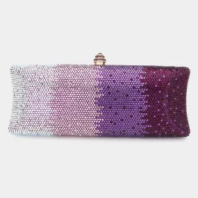 Purple Ombre Rhinestone Evening Clutch-M H W ACCESSORIES