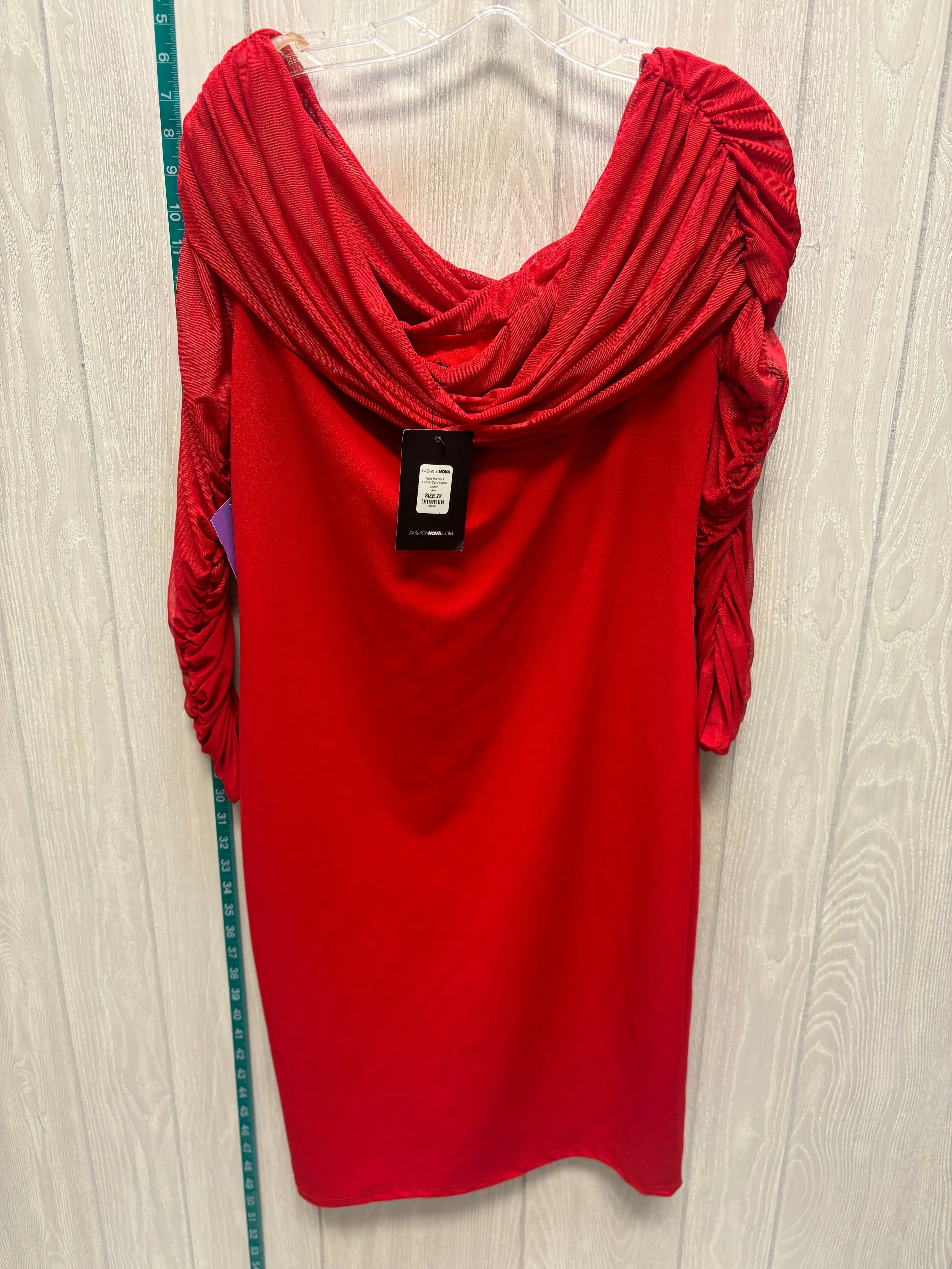 Red Dress Casual Short Fashion Nova, Size 1x