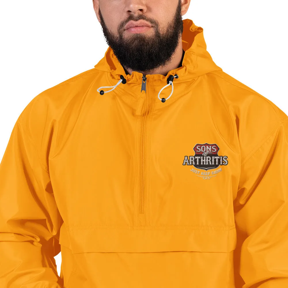 Sons of Arthritis KEEP ON RIDIN" Embroidered Champion Packable wind & rain Jacket