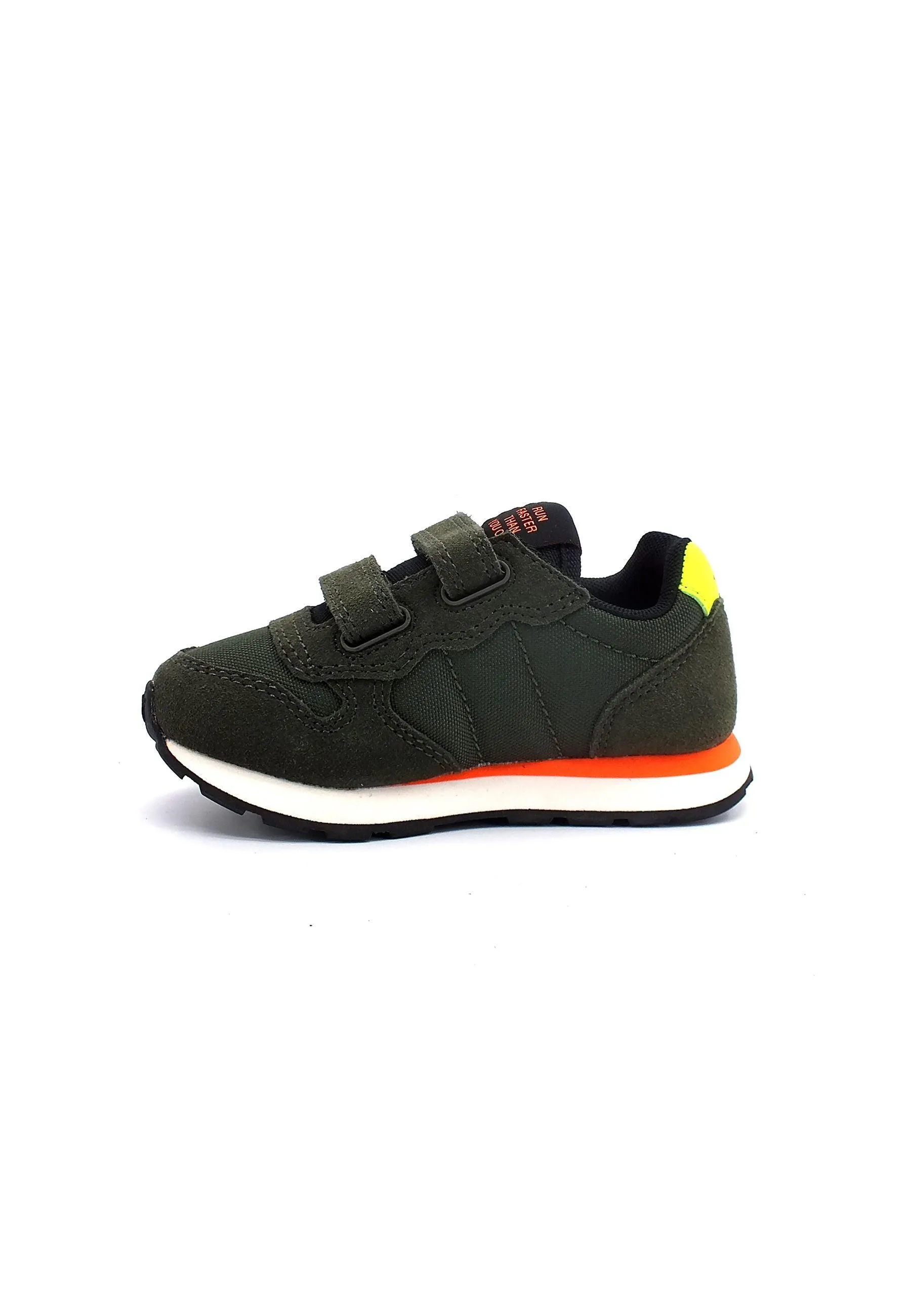 SUN68 Boy's Tom Fluo Sneaker Bimbo Verde Militare Scuro Z42302B