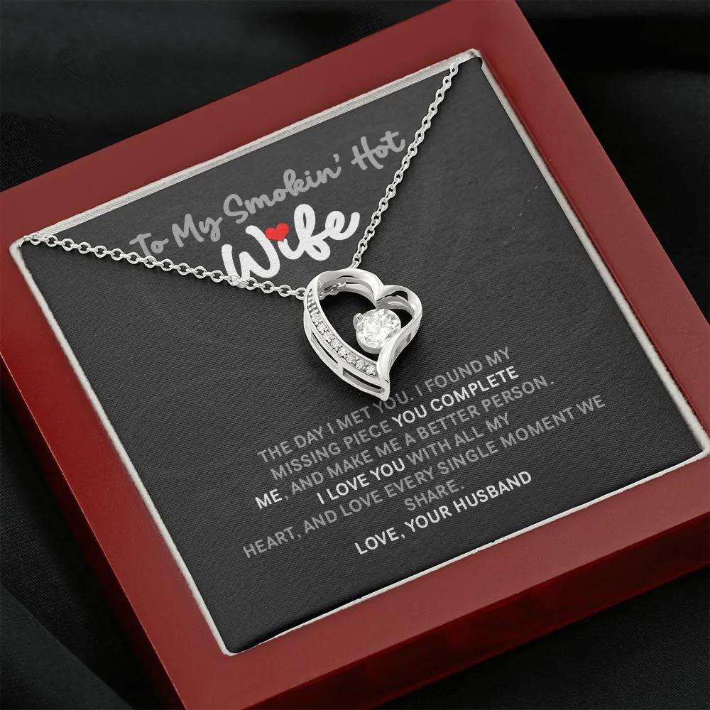 To My Smokin' Hot Wife Forever Love Necklace