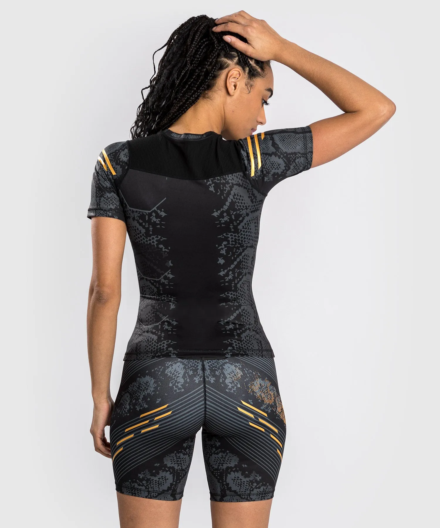 Venum Womens Performance Short-Sleeve Rashguard - UFC Adrenaline Authentic Fight Night Champion Edition