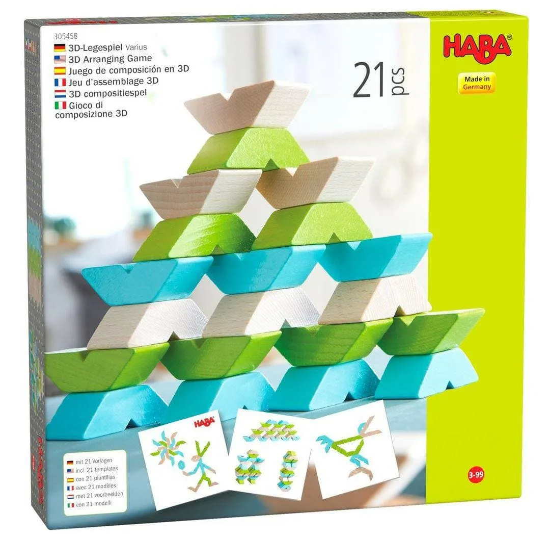 Varius 21 Piece Wooden Building Blocks