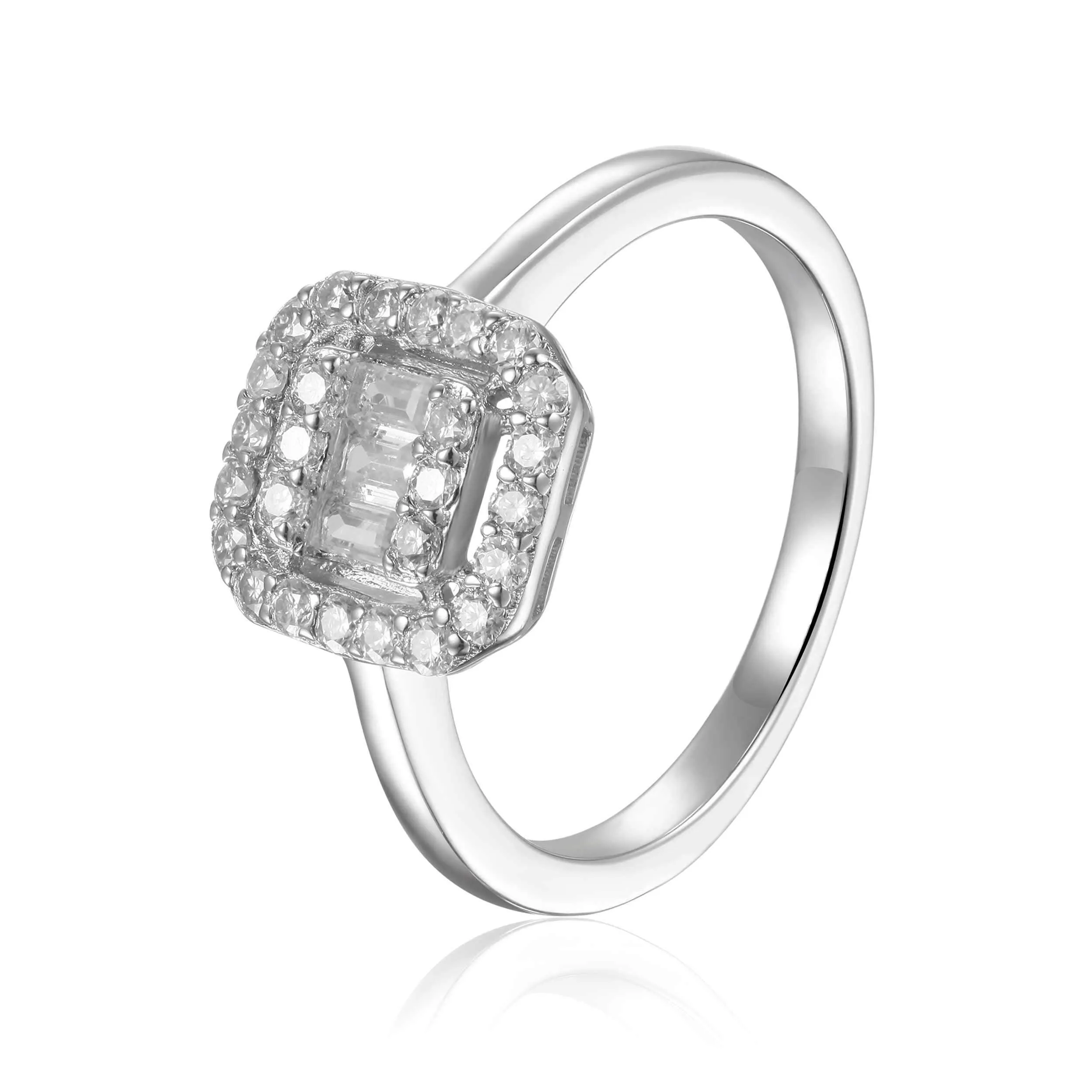 White Topaz Baguette Fashion Ring